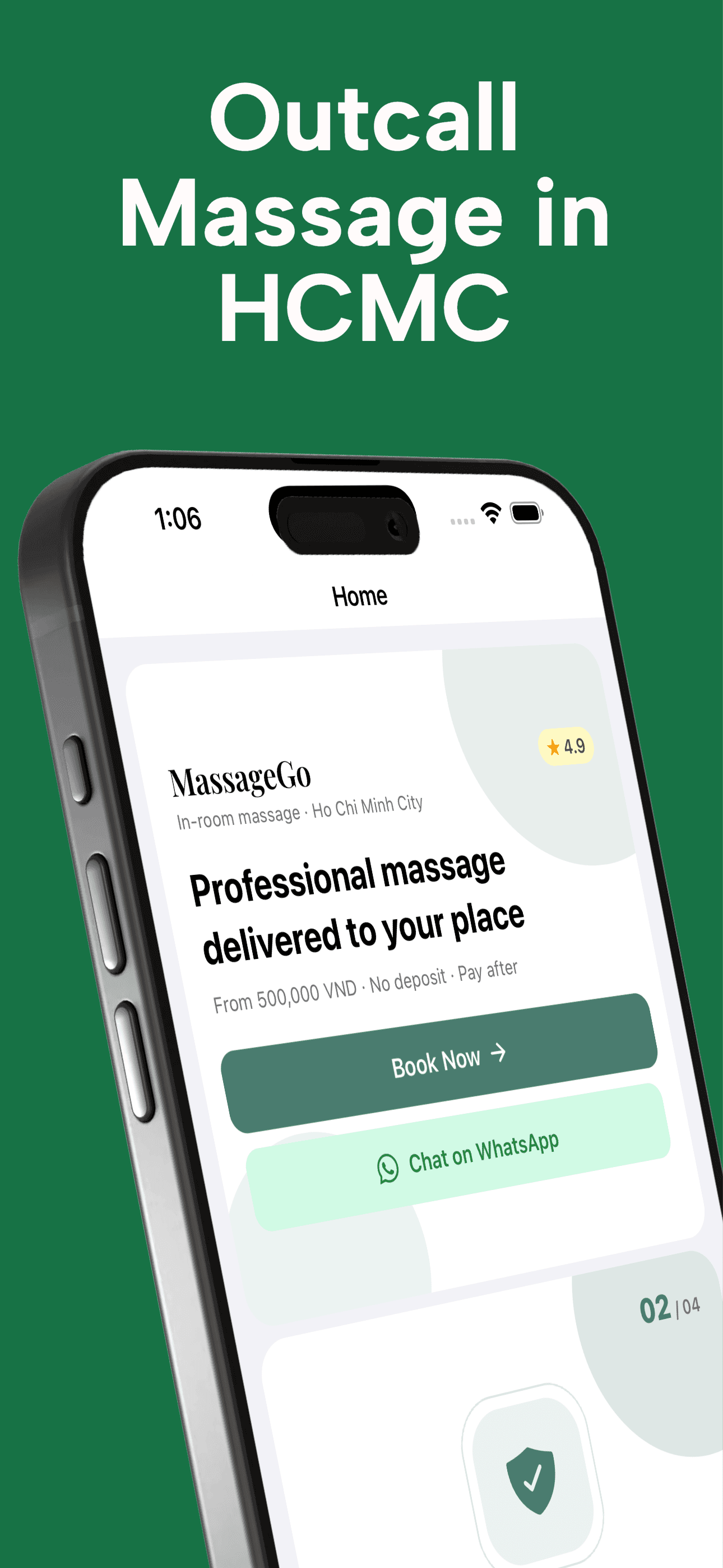 MassageGo iOSアプリ画面 1
