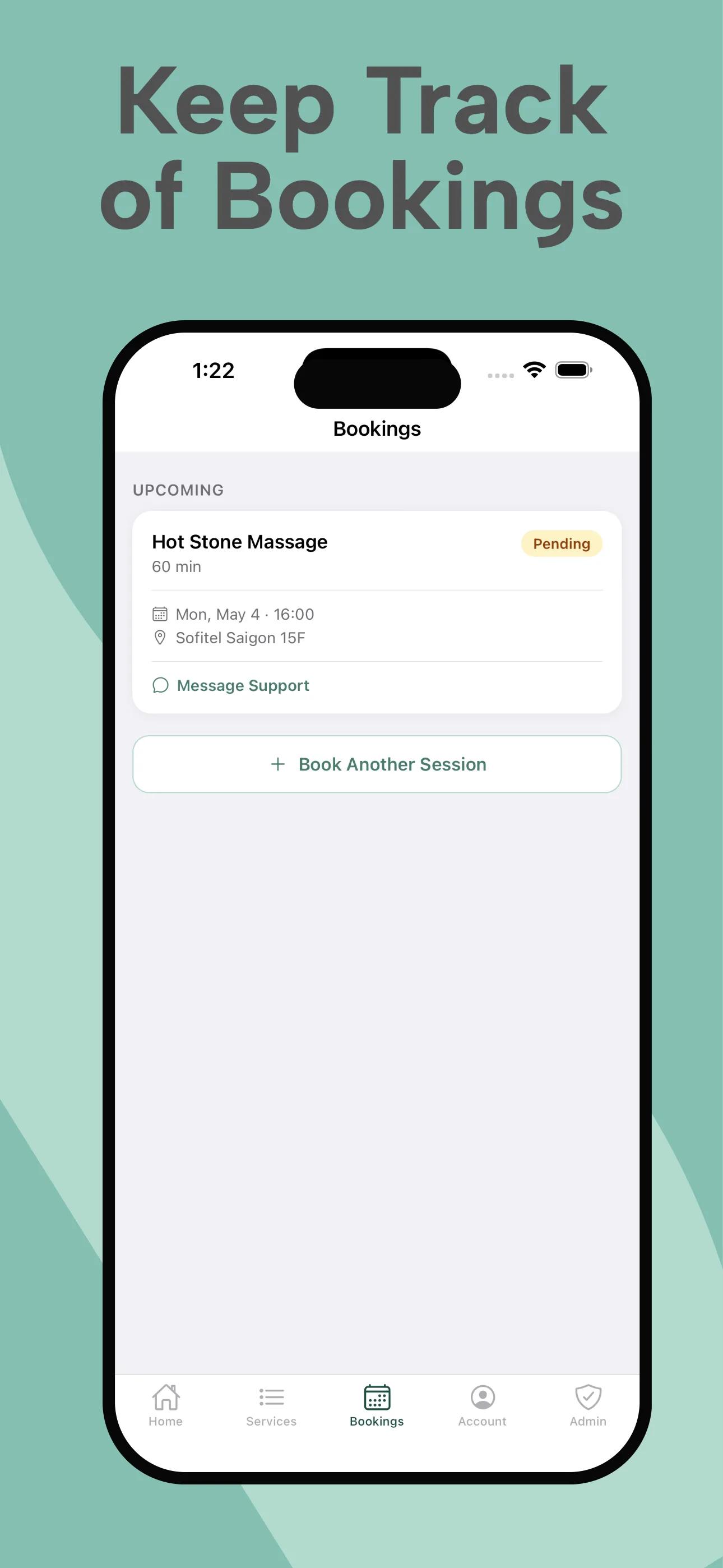 MassageGo iOS app screen 5