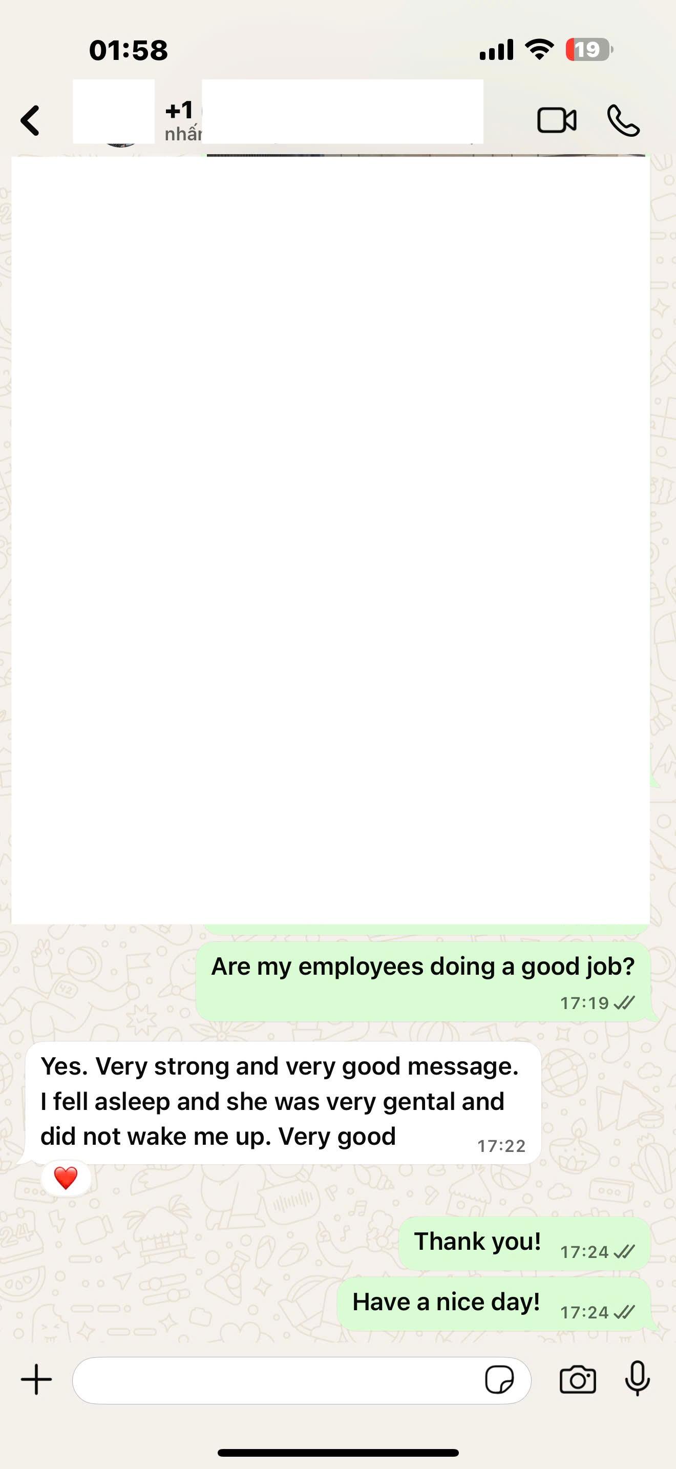 Customer saying the massage was very strong and good — they fell asleep, the therapist was gentle and did not wake them
